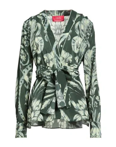 F.r.s For Restless Sleepers F. R.s For Restless Sleepers Woman Shirt Green Size L Viscose, Silk