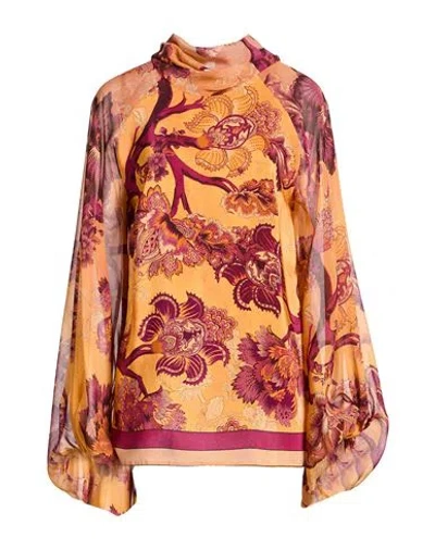 F.r.s For Restless Sleepers F. R.s For Restless Sleepers Woman Top Orange Size M Silk In Yellow