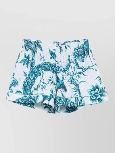 F.r.s For Restless Sleepers Floral Print High Waist Cotton Shorts In Multi