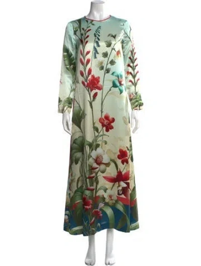 Pre-owned F.r.s For Restless Sleepers Floral Print Long Dress W/ Tags In Multicolor