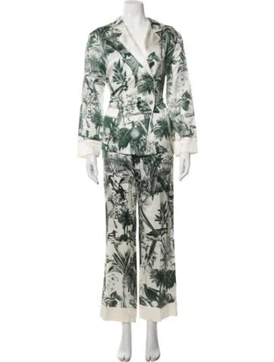 Pre-owned F.r.s For Restless Sleepers Floral Print Lounge Set In Green