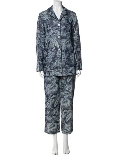 Pre-owned F.r.s For Restless Sleepers Floral Print Pant Set In Blue