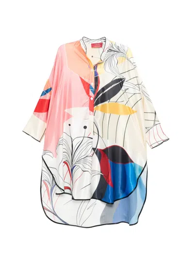 F.r.s For Restless Sleepers Floral-print Shirt Mini Dress In Multi