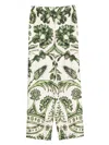 F.r.s For Restless Sleepers Printed Silk Trousers In Green