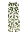 F.r.s For Restless Sleepers Printed Silk Trousers In Green