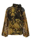F.r.s For Restless Sleepers Floral-print Tie-neck Blouse In Multi