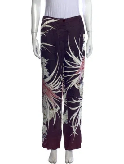Pre-owned F.r.s For Restless Sleepers Floral Print Wide Leg Pants W/ Tags In Purple