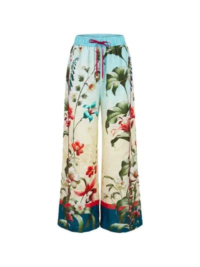F.r.s For Restless Sleepers Floral-print Palazzo Pants In Blue