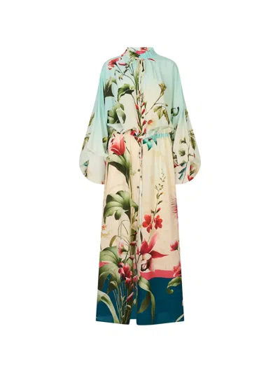 F.r.s For Restless Sleepers Floral-print Silk Maxi Dress In Multi