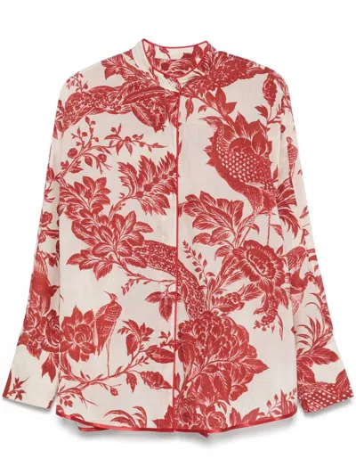 F.r.s For Restless Sleepers For Restless Sleepers Cotton And Silk Blend Shirt In Red