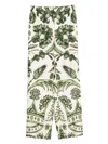 F.r.s For Restless Sleepers Printed Silk Trousers In Green
