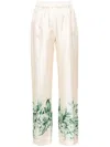 F.r.s For Restless Sleepers For Restless Sleepers Silk Printed Trousers In White