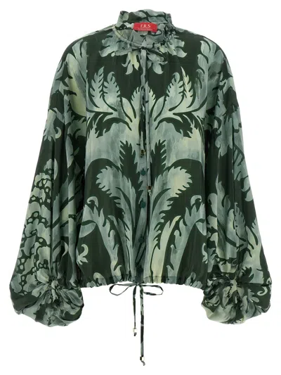 F.r.s For Restless Sleepers F. R.s For Restless Sleepers Archilo Top Dark Green Background Damask