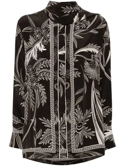 F.r.s For Restless Sleepers For Restless Sleepers Printed Silk Shirt In Brown