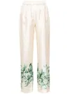 F.r.s For Restless Sleepers For Restless Sleepers Silk Printed Trousers In White