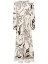 F.r.s For Restless Sleepers For Restless Sleepers Printed Silk Dress