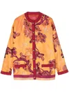 F.r.s For Restless Sleepers Graphic-print Silk Jacket In Orange