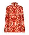 F.r.s For Restless Sleepers Graphic-print Turtleneck Top In Red