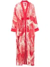 F.r.s For Restless Sleepers Printed Silk Dress In Red