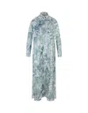 F.r.s For Restless Sleepers F.r.s. - For Restless Sleepers Long Shirt Dress With Monkey Print In Light In Blue