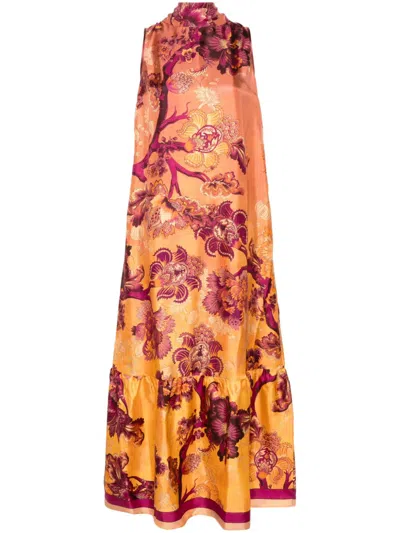F.R.S FOR RESTLESS SLEEPERS LONG SILK PRINTED DRESS
