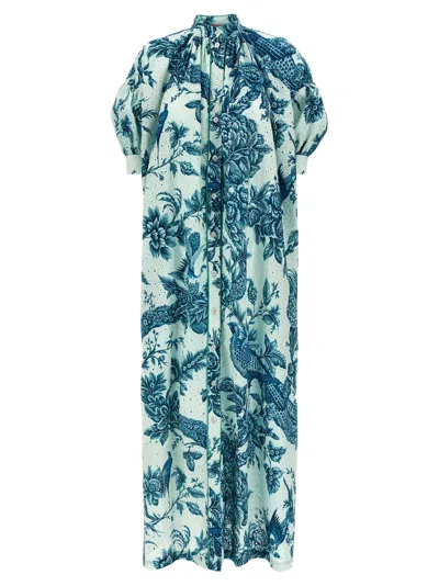 F.r.s For Restless Sleepers F.r.s. - For Restless Sleepers Multicolor Cotton Long Women's Dress In Blue