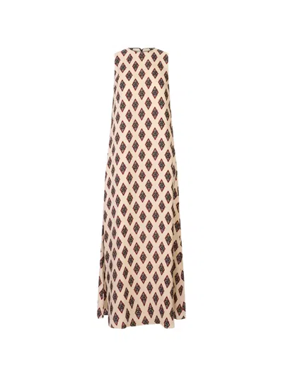 F.r.s For Restless Sleepers Megera Patterned Maxi Dress In 뉴트럴