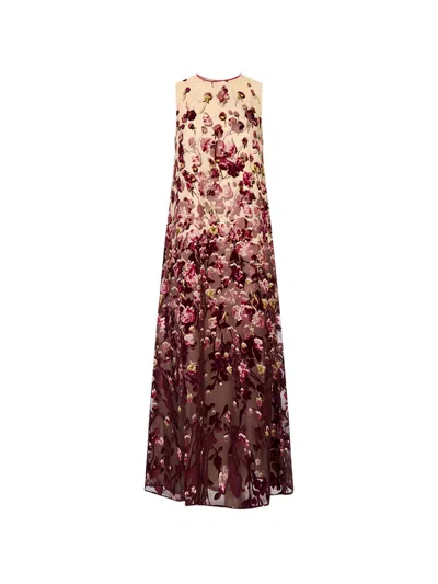 F.r.s For Restless Sleepers Megera Roses-devoré Maxi Dress In White