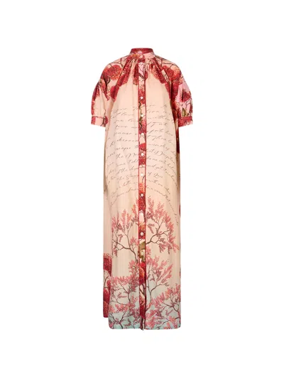 F.r.s For Restless Sleepers Mete Floral-print Broderie-anglaise Maxi Dress In Multi