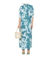 F.r.s For Restless Sleepers For Restless Sleepers Printed Cotton Maxi Dress In Blue