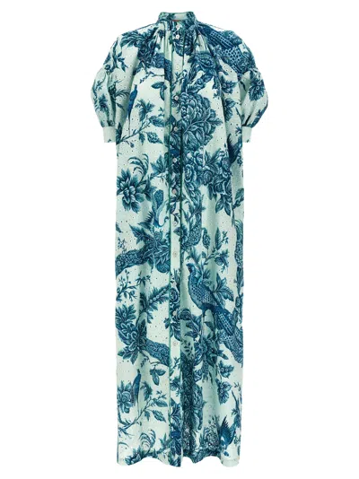 F.r.s For Restless Sleepers F.r.s. - For Restless Sleepers Multicolor Cotton Long Women's Dress In Blue