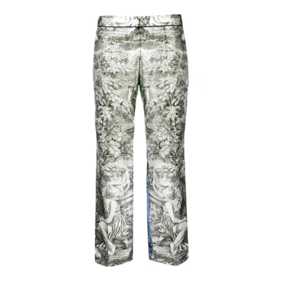 Pre-owned F.r.s For Restless Sleepers New  Frs Silk Blend Printed Pants Xs In Gray