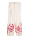 F.r.s For Restless Sleepers For Restless Sleepers Printed Silk Trousers In Nude & Neutrals