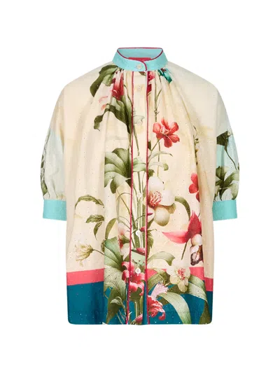 F.r.s For Restless Sleepers Ploto Floral-print Broderie-anglaise Blouse In Neutral