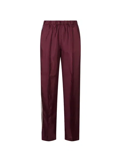 F.r.s For Restless Sleepers Pontos Piped Silk Trousers In Red