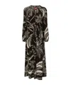 F.r.s For Restless Sleepers For Restless Sleepers Printed Silk Dress In Black
