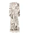 F.r.s For Restless Sleepers For Restless Sleepers Printed Silk Dress In White