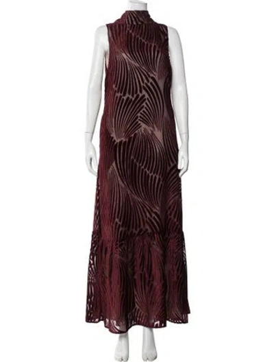 Pre-owned F.r.s For Restless Sleepers Printed Long Dress In Red