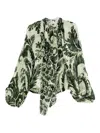 F.r.s For Restless Sleepers Printed Silk Blouse In Yellow