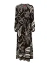 F.r.s For Restless Sleepers For Restless Sleepers Printed Silk Dress In Marrón