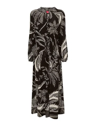 F.r.s For Restless Sleepers F.r.s. - For Restless Sleepers Printed Silk Dress In Brown