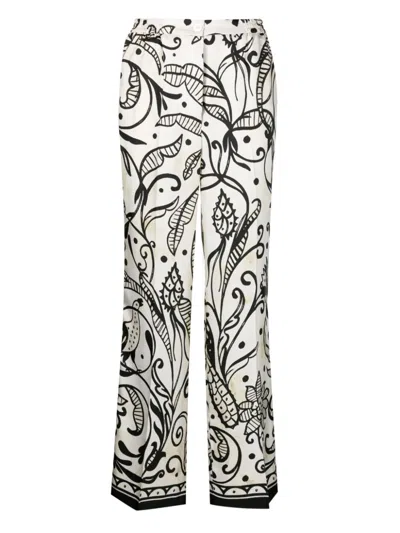 F.r.s For Restless Sleepers Printed Silk Trousers In Multi