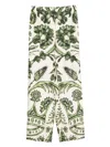 F.r.s For Restless Sleepers Printed Silk Trousers In Green