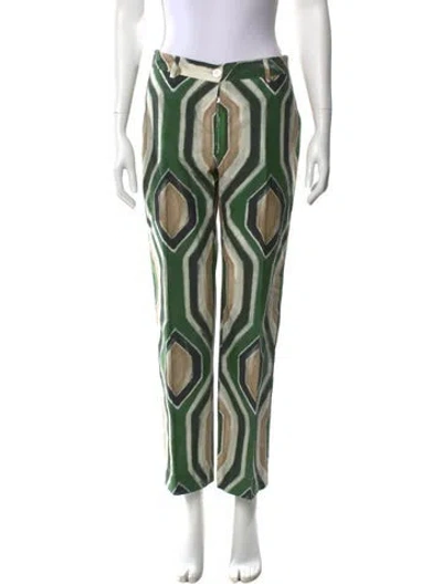 Pre-owned F.r.s For Restless Sleepers Printed Straight Leg Pants In Green