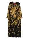 F.r.s For Restless Sleepers For Restless Sleepers Silk Blend Printed Maxi Dress In Black