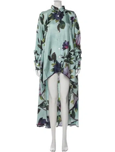 Pre-owned F.r.s For Restless Sleepers Silk Floral Print Pajamas In Multi