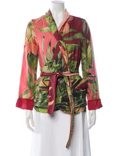 Pre-owned F.r.s For Restless Sleepers Silk Floral Print Pajamas In Multi