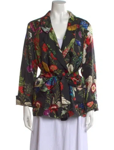 Pre-owned F.r.s For Restless Sleepers Silk Floral Print Top In Multi