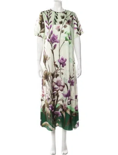 Pre-owned F.r.s For Restless Sleepers Silk Long Dress W/ Tags In Green