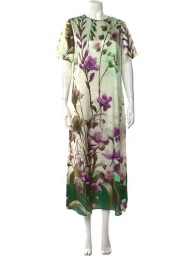 Pre-owned F.r.s For Restless Sleepers Silk Long Dress W/ Tags In Green